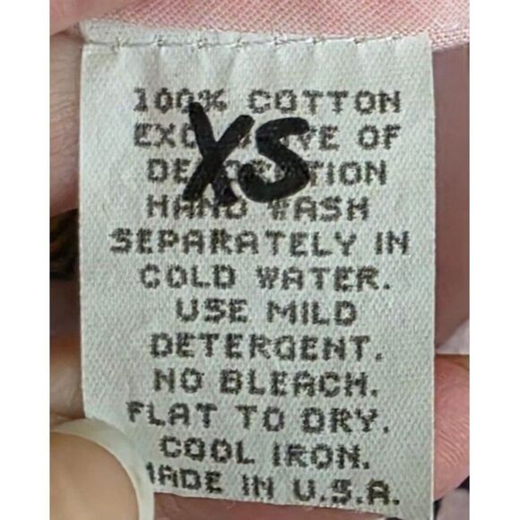 Vintage Disney Babies Mickey Minnie V-neck Scrub Top Womens XS Pink CUTTER - Picture 6 of 6